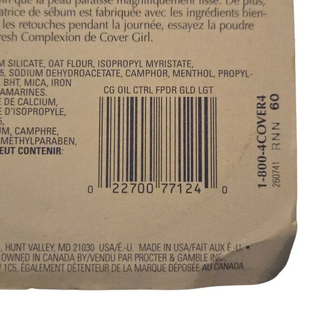 NEW CoverGirl Fresh Complexion Oil Control Loose Powdr-338 GOLDEN LIGHT